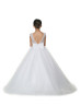 Rhinestone Beaded White Tulle Romantic Flower Girl Dress